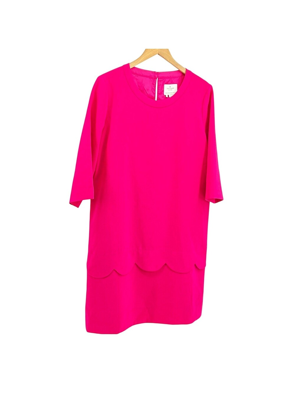 Kate Spade Hot Pink Scalloped Tiered Shift Dress